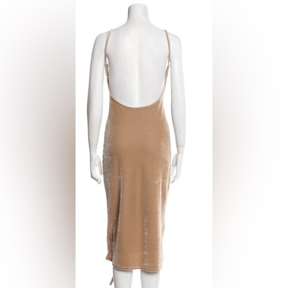 Reformation Tan Velvet Backless Dress - Picture 3 of 4